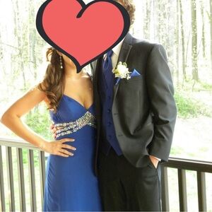 Faviana Royal Blue Embellished Formal Gown